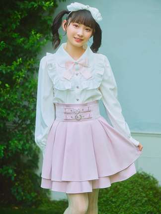 イデアルーチェ】フリルブラウス♡ハート♡ホワイト