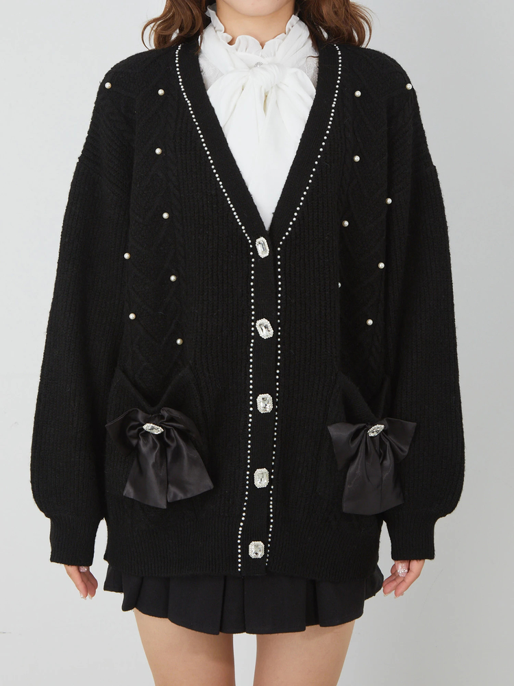 ♡Amavel ハートケーブルニットファーポンチョ♡ Amavel ハートケーブルニットファーポンチョ