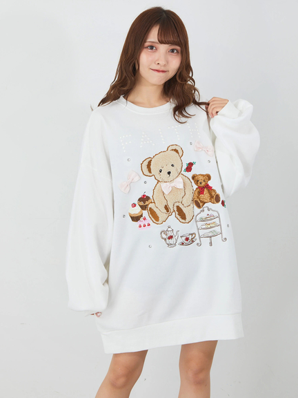 アフタヌーンティーくまちゃんプルオーバー(アイボリー)