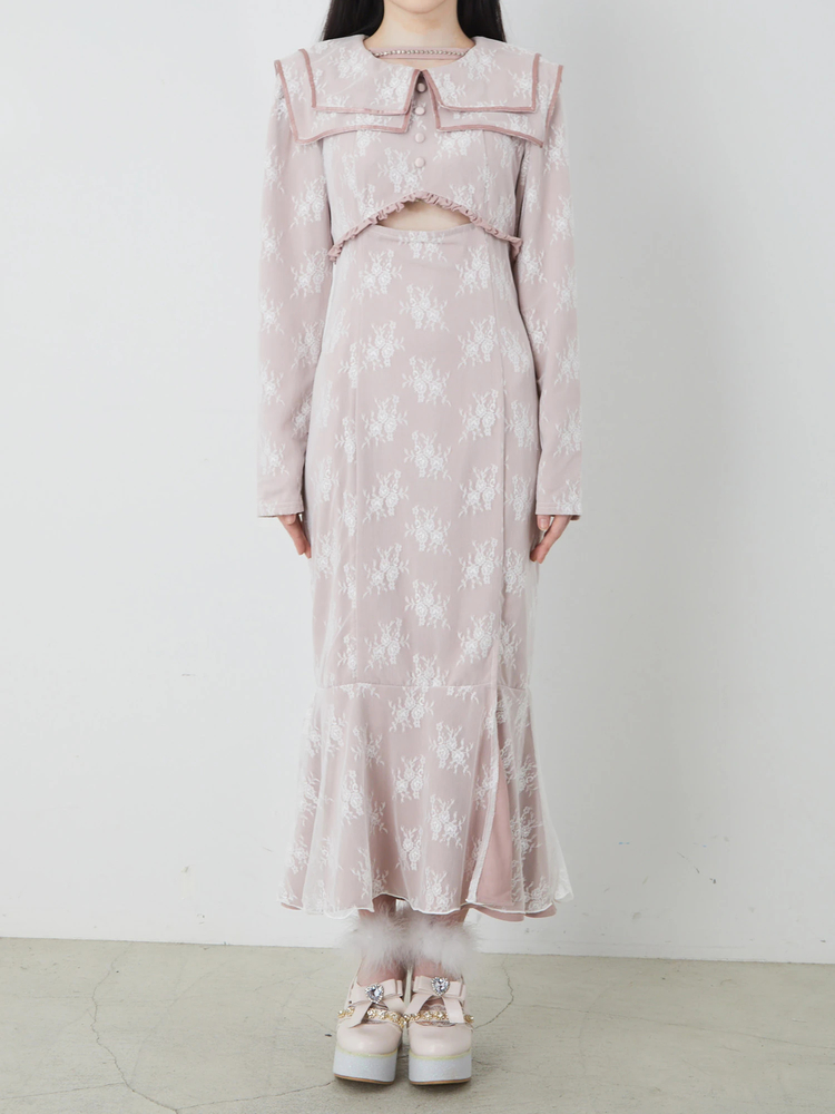 レースセーラーカラーワンピース - Ank Rouge(アンクルージュ)の