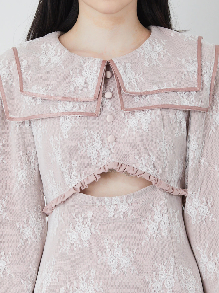 レースセーラーカラーワンピース - Ank Rouge(アンクルージュ)の