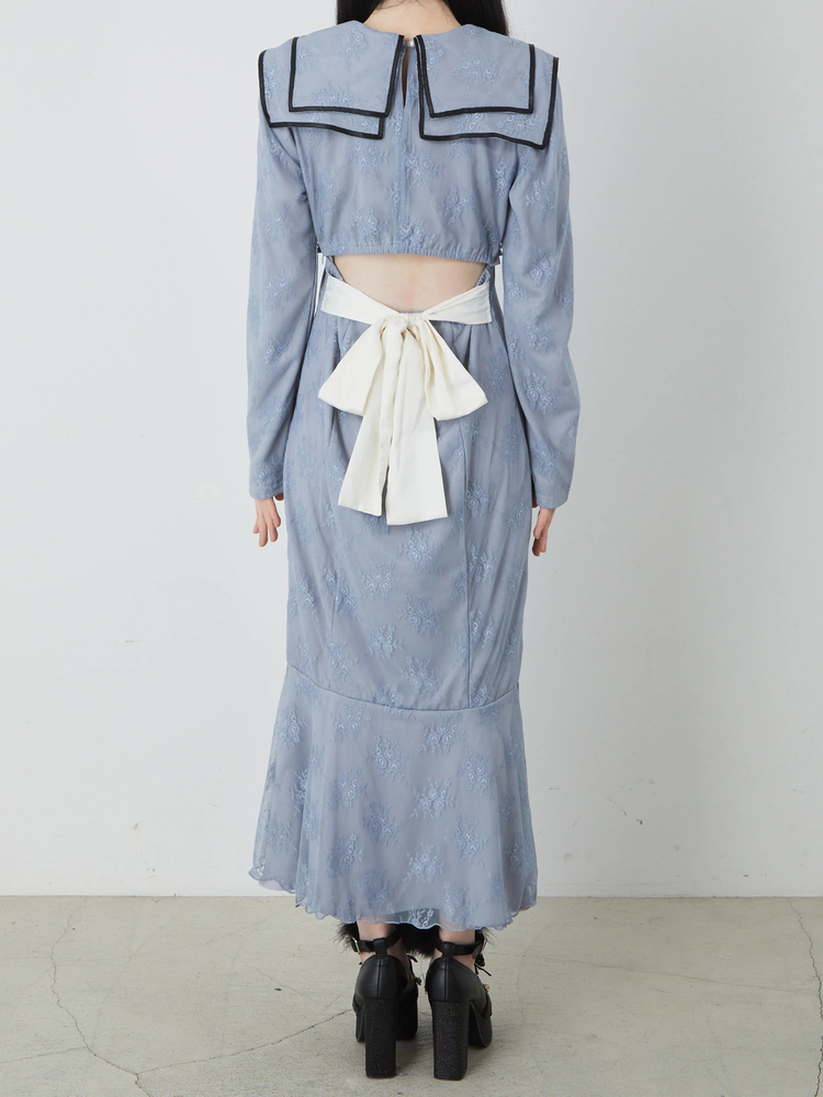 エースアンドレア セーラーワンピ ゴルフ 美品】ACEANDRARE エースアンドレア SAILOR COLLAR ONE-PIECE
