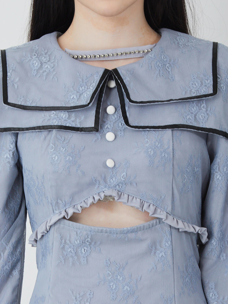 エースアンドレア セーラーワンピ ゴルフ 美品】ACEANDRARE エースアンドレア SAILOR COLLAR ONE-PIECE
