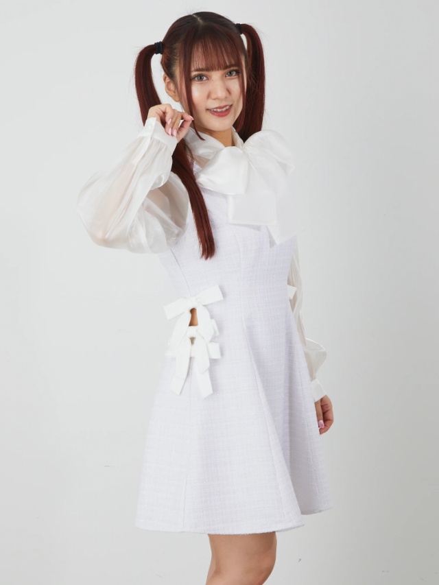 サイドリボンキラキラツイードワンピース - Ank Rouge(アンクルージュ  