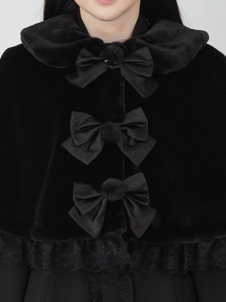 Ank Rouge エコファーリボンケープ エコファーリボンケープ - Ank Rouge(アンクルージュ)のポンチョ