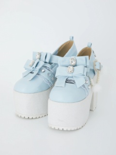 ダブルリボン&チェーン厚底シューズ - Ank Rouge(アンクルージュ)の  