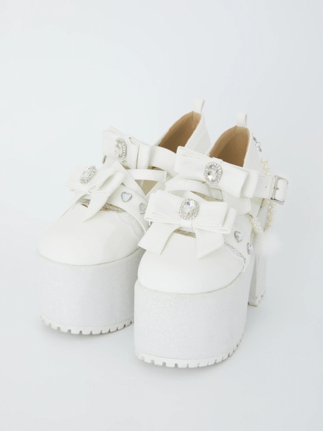 ダブルリボン&チェーン厚底シューズ - Ank Rouge(アンクルージュ)の  