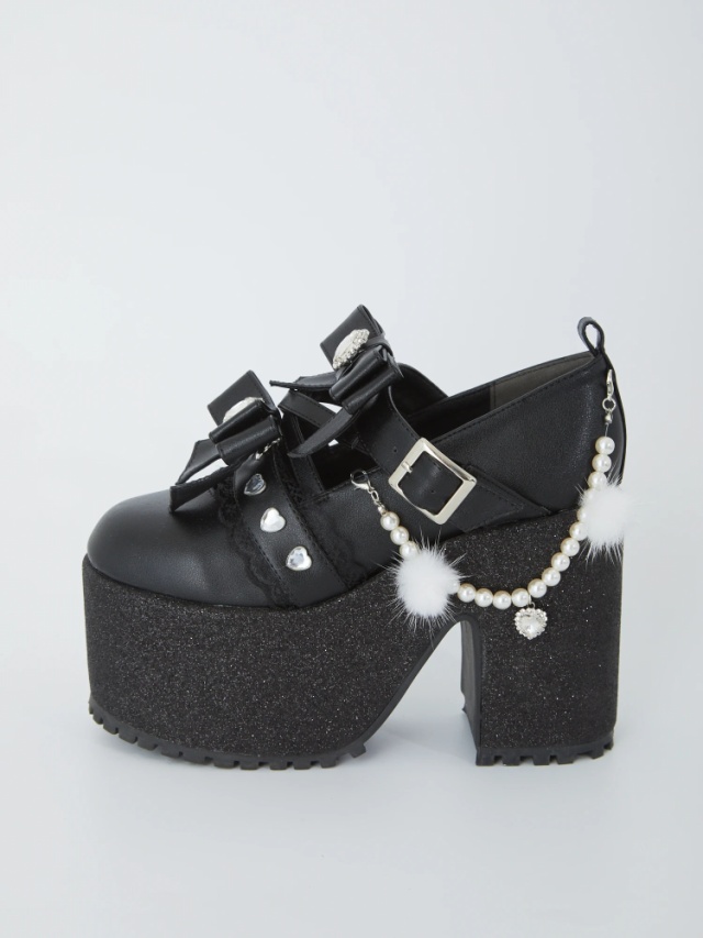 ダブルリボン&チェーン厚底シューズ - Ank Rouge(アンクルージュ)の  