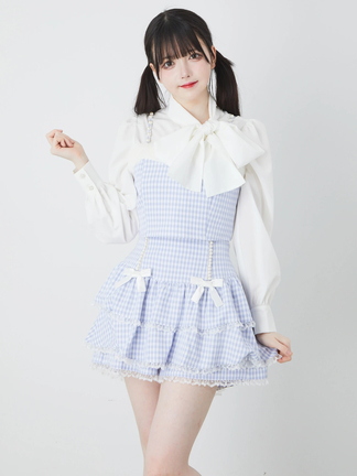 パールリボンギンガムスカパン - Ank Rouge(アンクルージュ)のショート