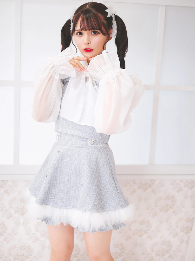 alice auaa／シフォンブラウス、リボン付き Cookie Chocolate / リボン付ドットシフォンブラウス11-135643