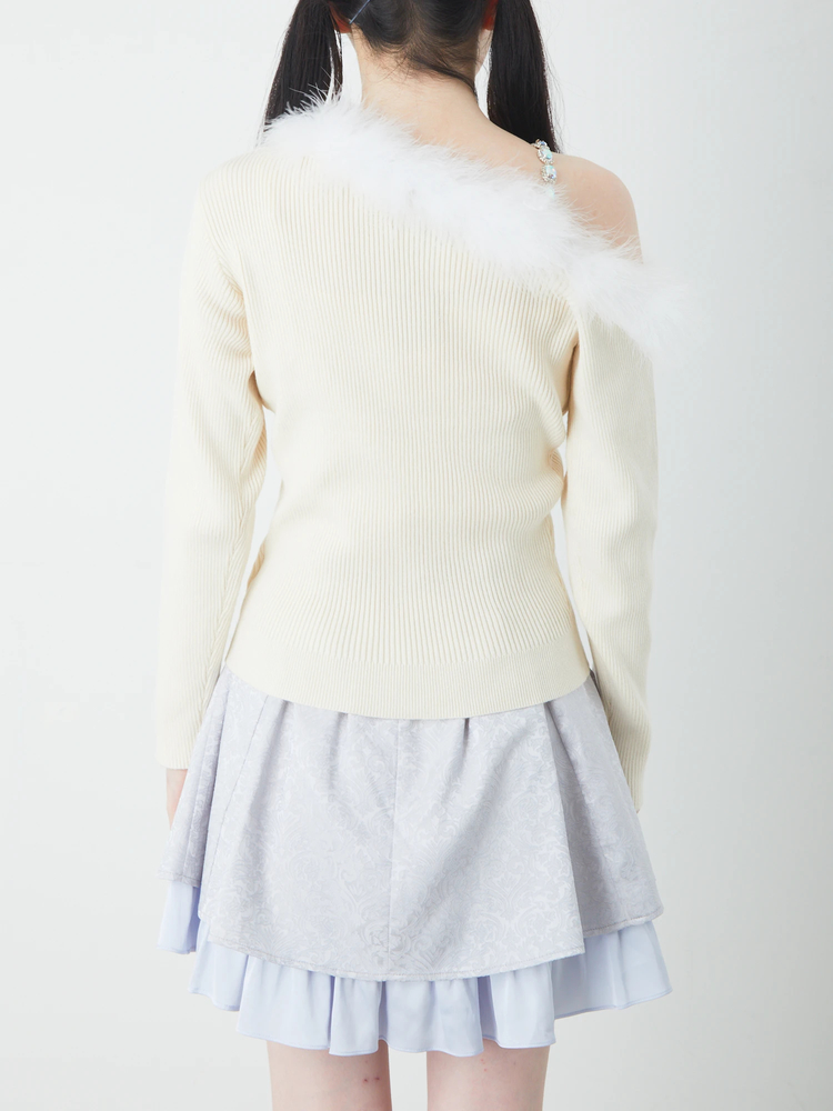 キラキラフェザーオフショルニットTOPS - Ank Rouge(アン