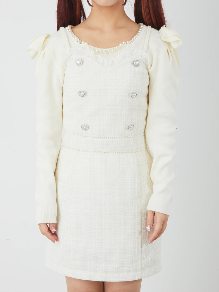 【CHICLINE 】AUNJANUE TWEED DRESS/ツイードワンピース シャネル ワンピース CHANEL ピンク マルチカラー コットン