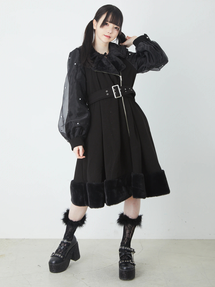 インナーファーライダースコート - Ank Rouge(アンクルージュ)のコート