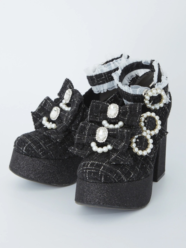 ツイードリボンシューズ - Ank Rouge(アンクルージュ)のパンプス  