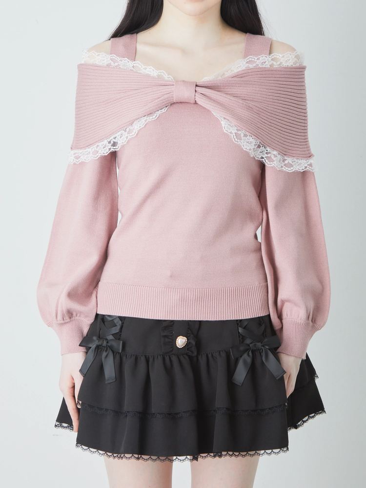 Ank Rouge リボンオフショルニットプルオーバー リボンオフショルニットプルオーバー - Ank Rouge(アン