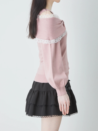 アンクルージュ リボンオフショルニットプルオーバー おリボンオフショルニットプルオーバー - Ank Rouge(アン