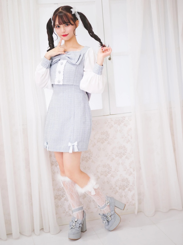 リボンツイードワンピース - Ank Rouge(アンクルージュ)のワンピース  