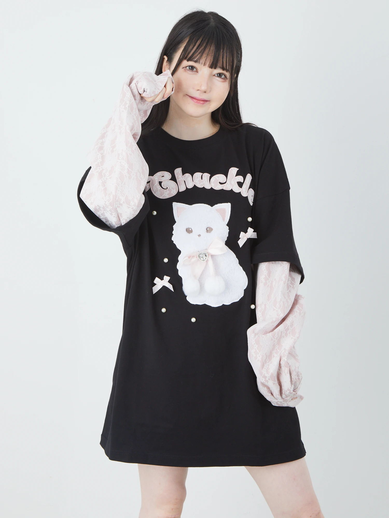 ネコちゃんドッキングTe Ank Rouge アンクルージュ アンク Tシャツネコ