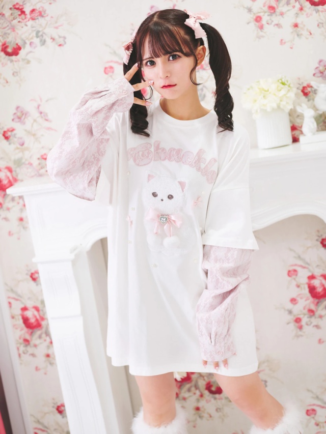 ネコちゃんドッキングTe - Ank Rouge(アンクルージュ)のTシャツ 