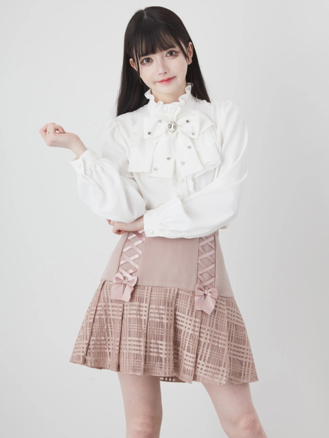 スピンドルレース重ねプリーツスカート - Ank Rouge(アンクルージュ)の  