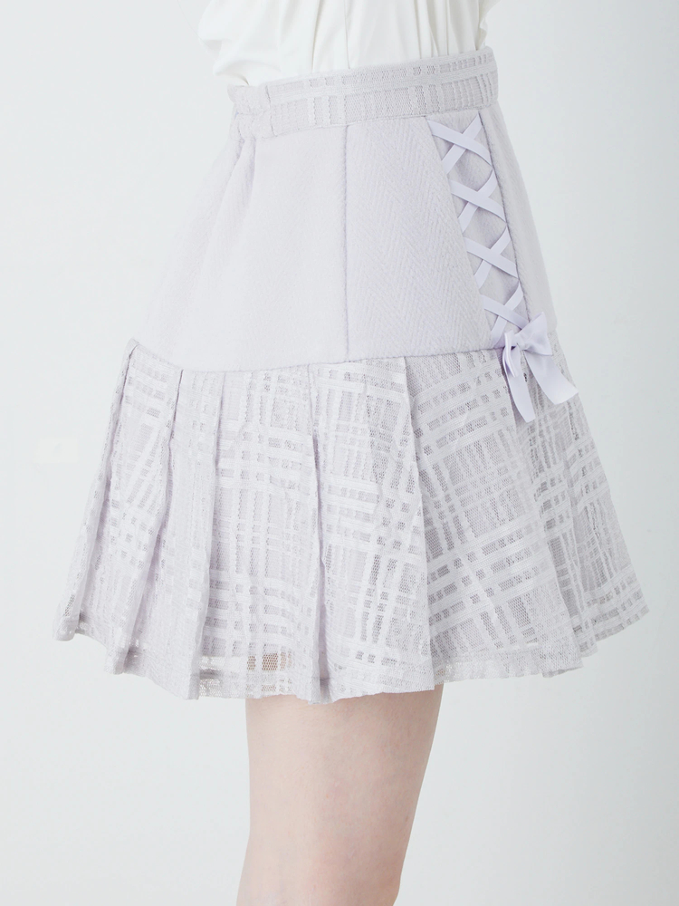 スピンドルレース重ねプリーツスカート - Ank Rouge(アン