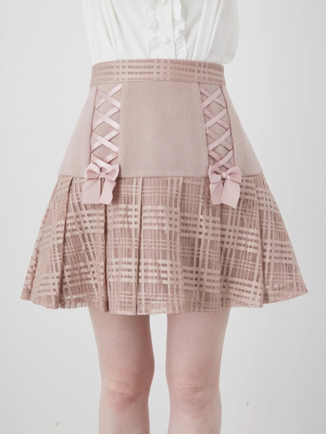 スピンドルレース重ねプリーツスカート - Ank Rouge(アンクルージュ)の  