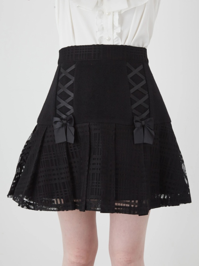 スピンドルレース重ねプリーツスカート - Ank Rouge(アンクルージュ)の  