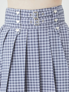 チェックプリーツスカパン