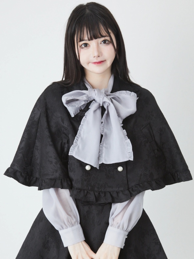 ふくれジャガードポンチョ - Ank Rouge(アンクルージュ)のポンチョ  