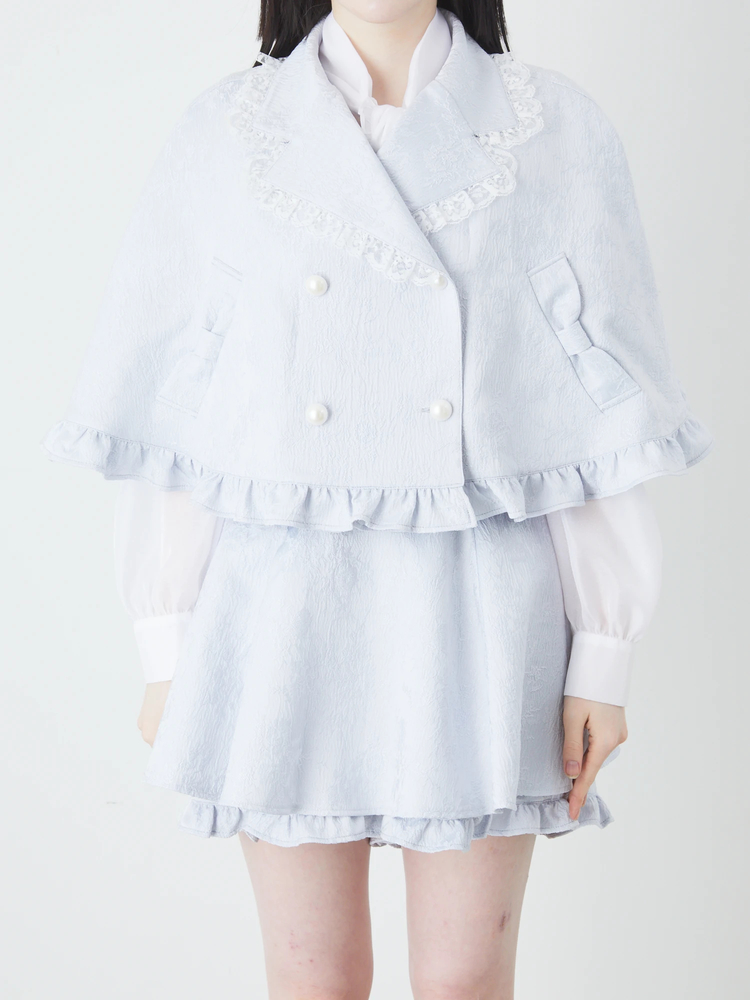 【待望★】 ふくれジャガードポンチョ Rouge(アンクルージュ)の Ank - ジャケット・アウター