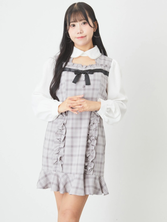 チェックリボンワンピース - Ank Rouge(アンクルージュ)のワンピース  