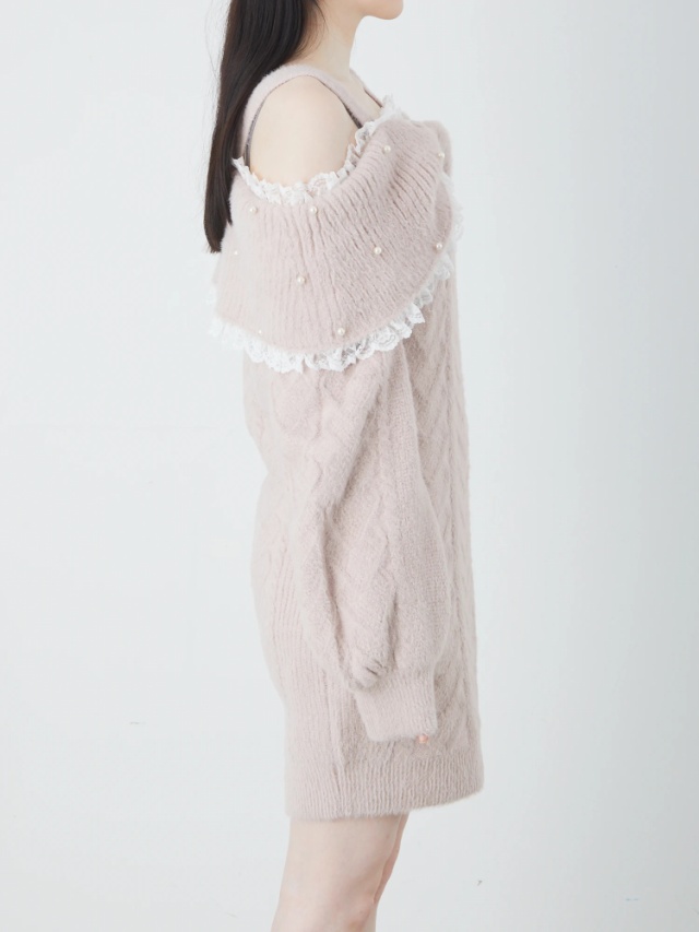 フェザーリボンニットオフショルワンピース - Ank Rouge(アン  