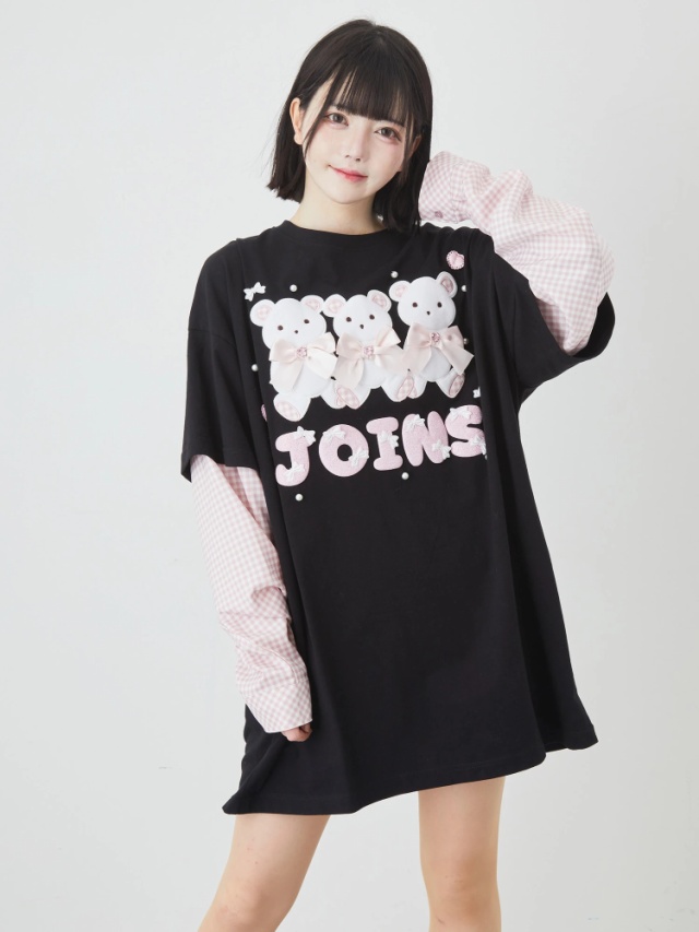 くまちゃんレイヤードBigロンTe - Ank Rouge(アンクルージュ)のTシャツ 