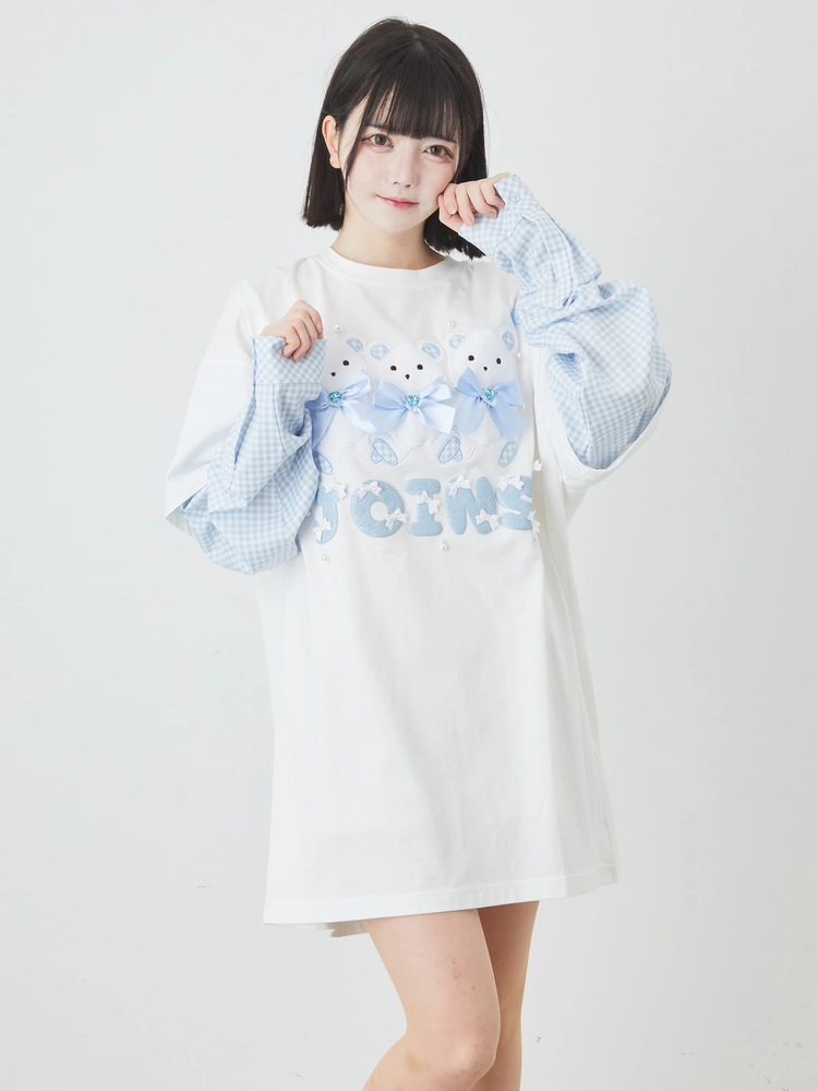 買い誠実 くまちゃんレイヤードBigロンTe - Ank Rouge(アンクルージュ)のT ワンピース