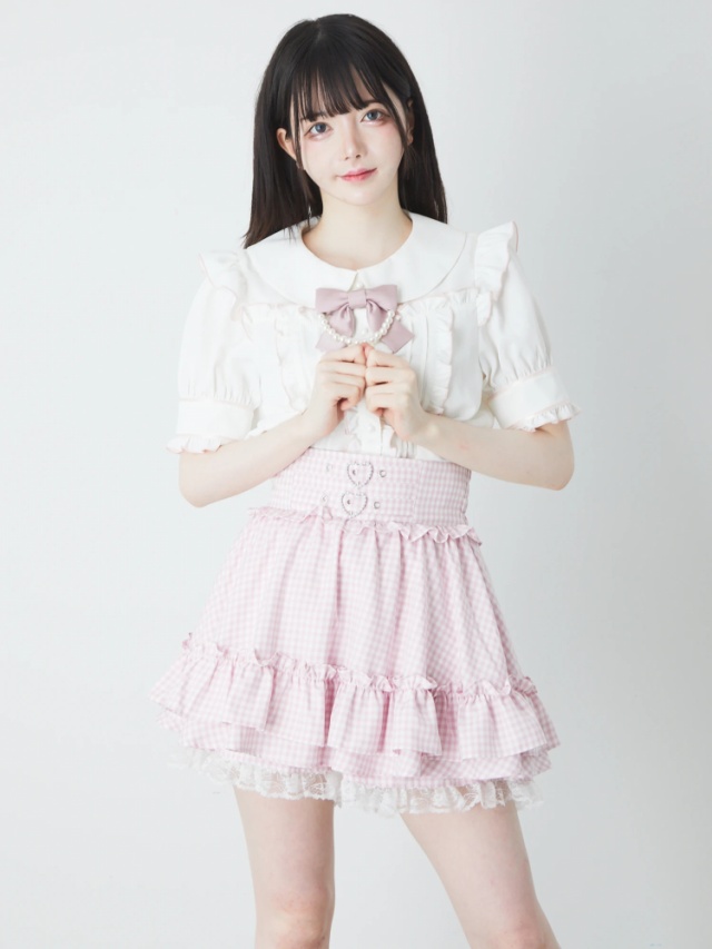 フロントハートベルトギンガムスカパン - Ank Rouge(アンクルージュ)の  