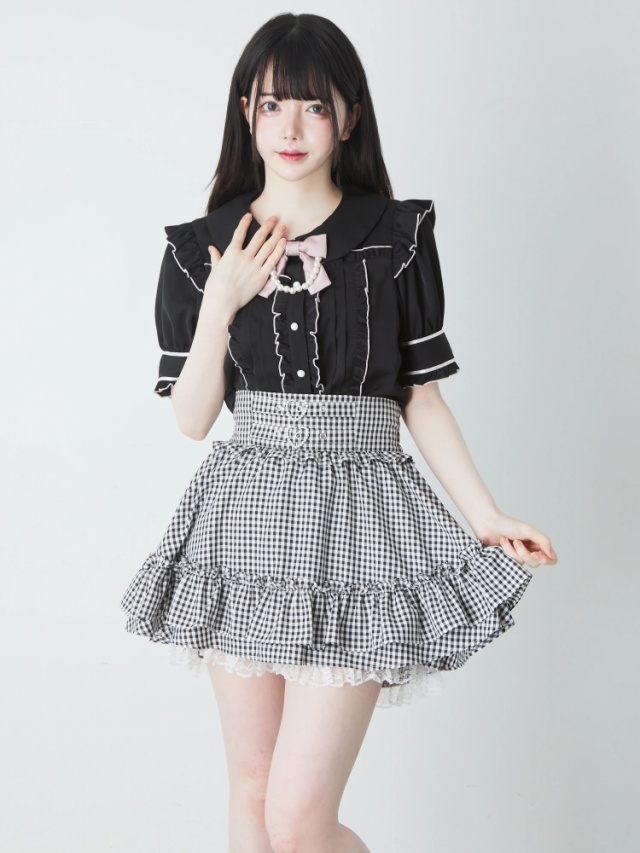 フロントハートベルトギンガムスカパン - Ank Rouge(アンクルージュ)の  