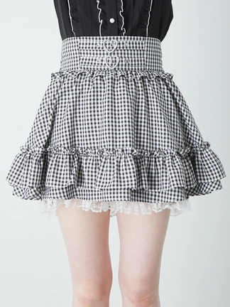 フロントハートベルトギンガムスカパン Ank Rouge アンクルージュ フロントハートベルトギンガムスカパン - Ank Rouge(アンクルージュ)の