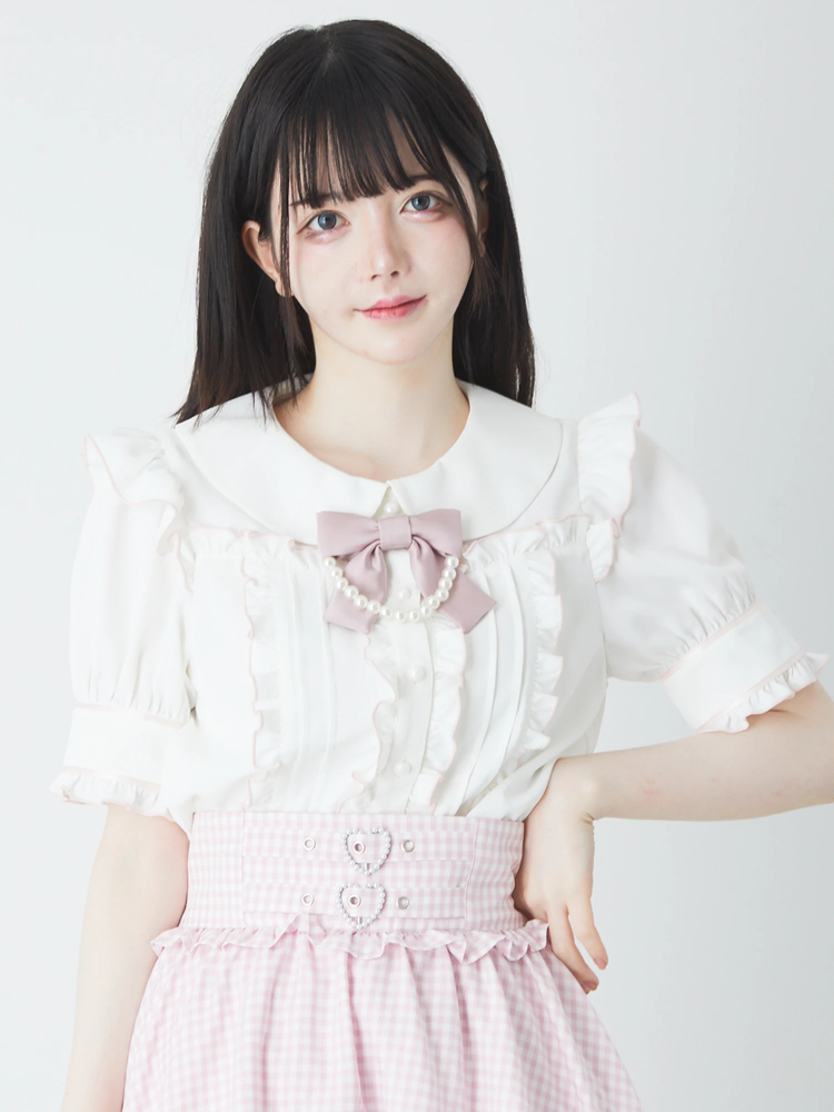 パールリボンタックブラウス - Ank Rouge(アンクルージュ)のシャツ