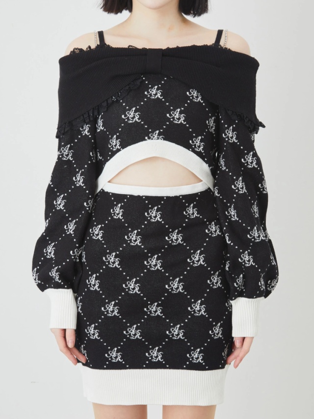 フロント開きモノグラムワンピース - Ank Rouge(アンクルージュ)の  