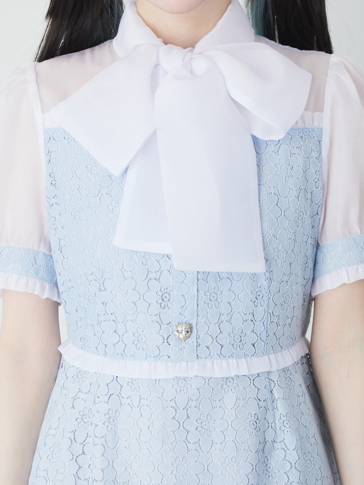 レースリボンタイワンピース - Ank Rouge(アンクルージュ)のワンピース