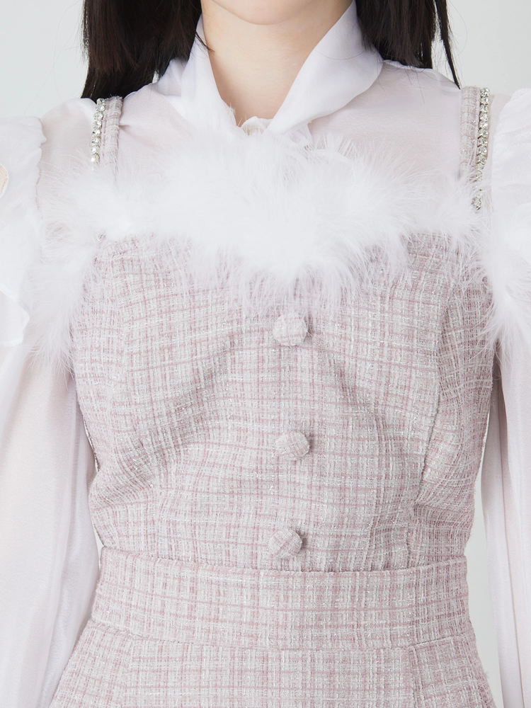 【完売必至】ALICE+OLIVIA ブークレ ツイード ミニワンピース ALICE + OLIVIA ブークレツイード ミニワンピース | THE OUTNET