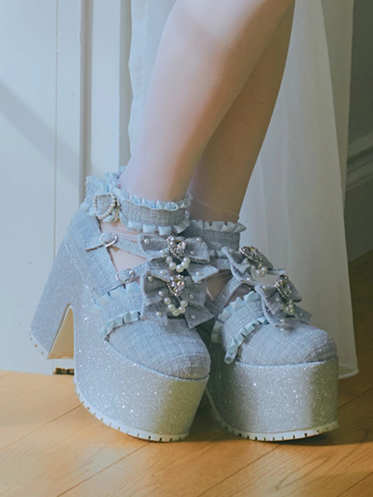 ツイード厚底シューズ - Ank Rouge(アンクルージュ)のパンプス  