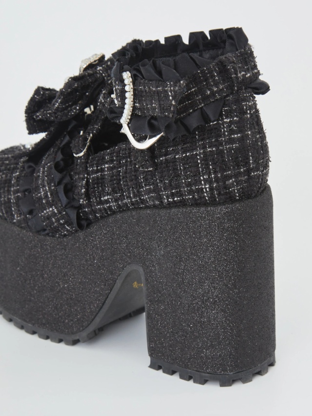 ツイード厚底シューズ - Ank Rouge(アンクルージュ)のパンプス  