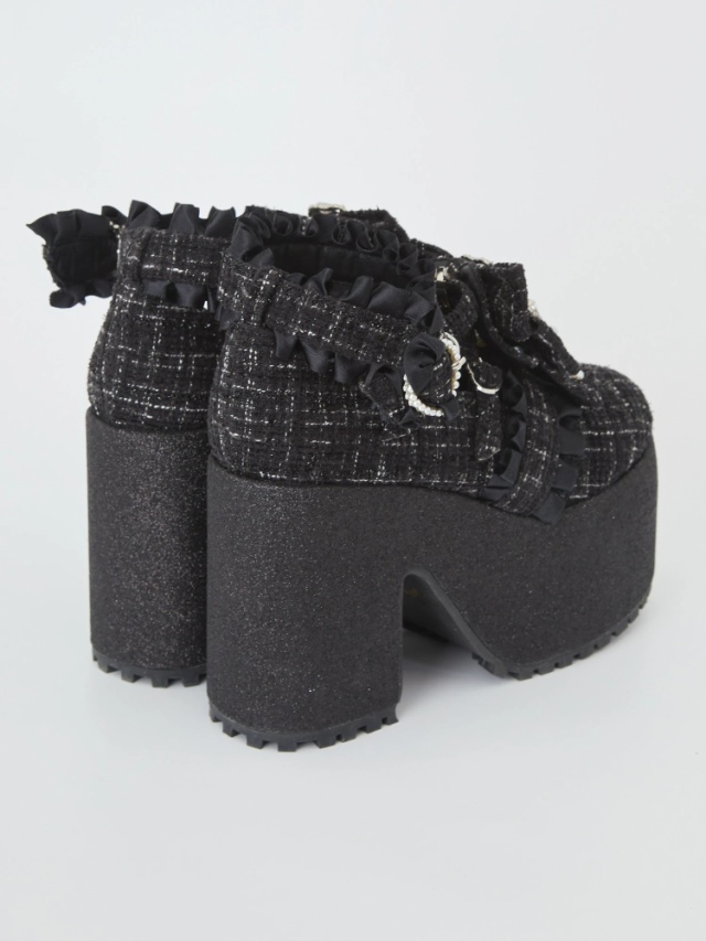 ツイード厚底シューズ - Ank Rouge(アンクルージュ)のパンプス  