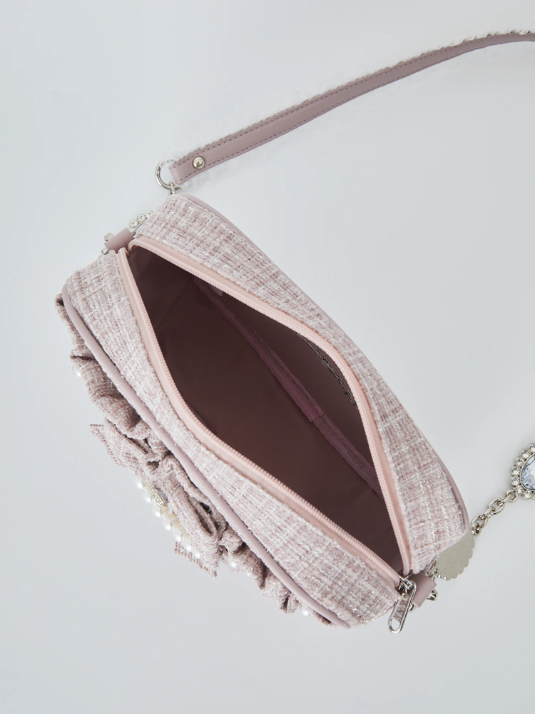 Ank Rouge アンクルージュ ツイードフリルBag ブラック ツイードフリルBag - Ank Rouge(アンクルージュ)のショルダーバッグ