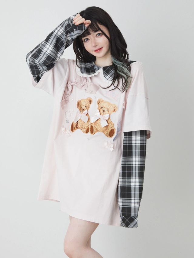 くまちゃんリボンロンTe - Ank Rouge(アンクルージュ)のTシャツ 
