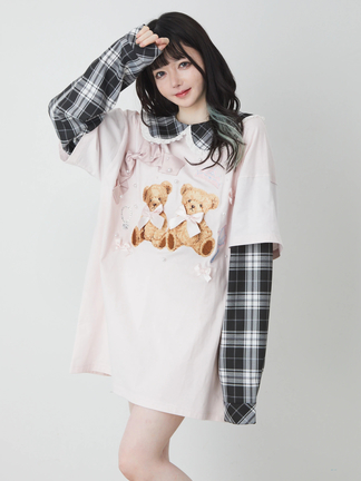 くまちゃんリボンロンTe - Ank Rouge(アンクルージュ)のTシャツ