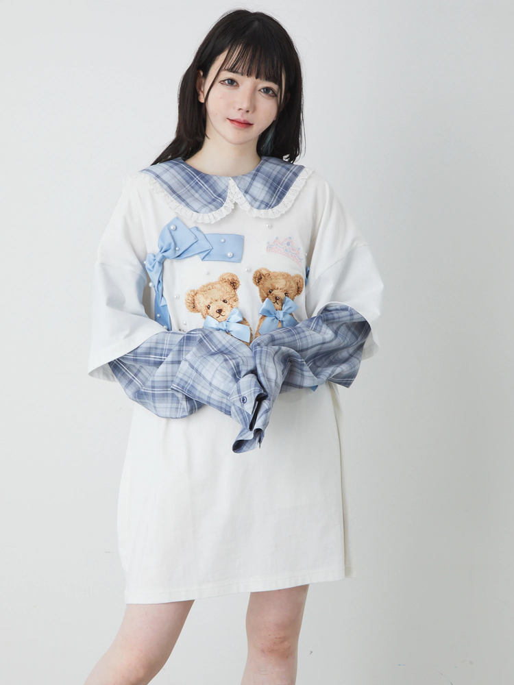 くまちゃんリボンロンTe - Ank Rouge(アンクルージュ)のTシャツ