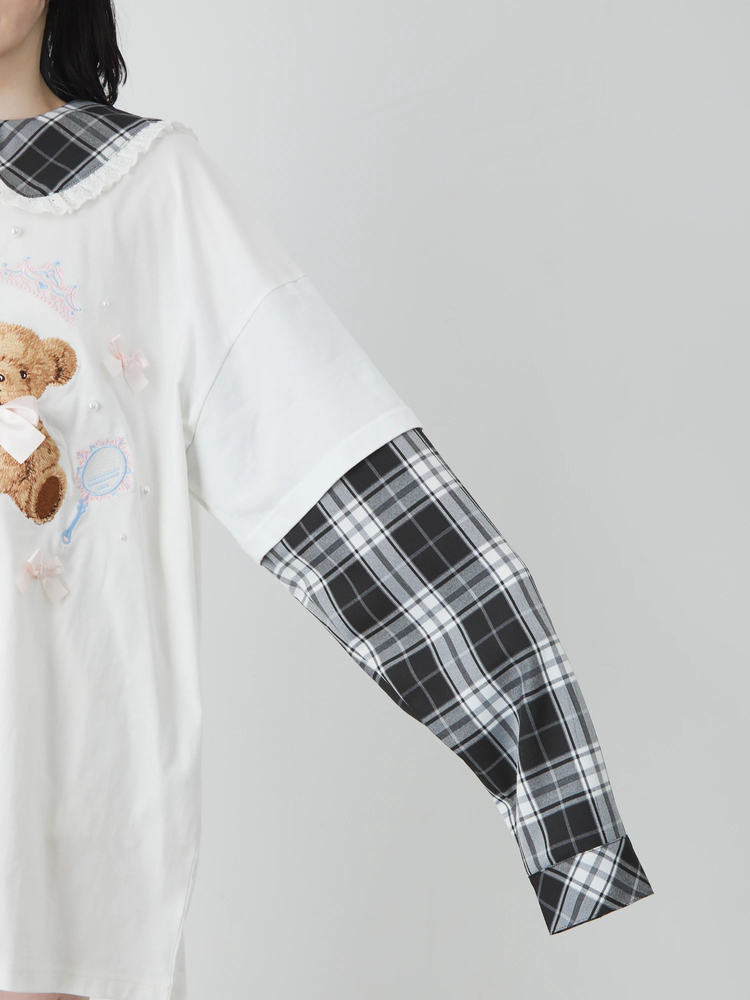 くまちゃんリボンロンTe - Ank Rouge(アンクルージュ)のTシャツ