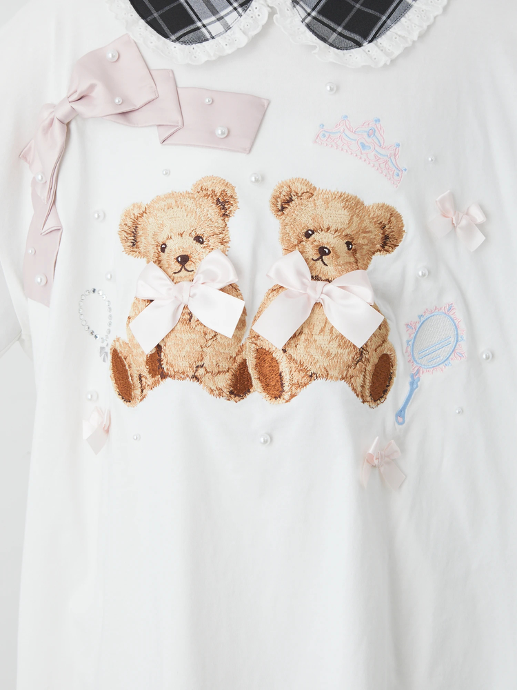 Ank Rouge くまちゃんリボンロンT くまちゃんリボンロンTe - Ank Rouge(アンクルージュ)のTシャツ